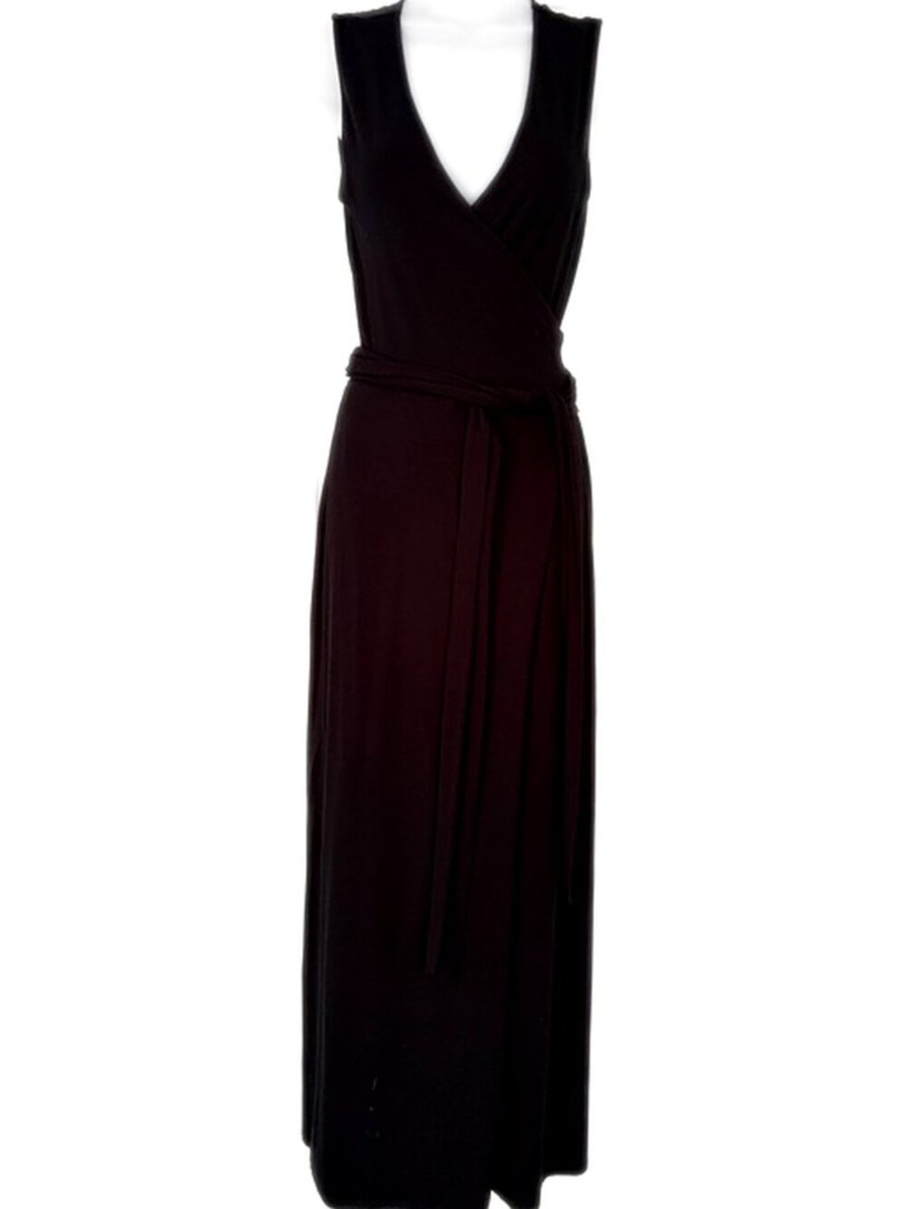 Boden Black Stretchy Wrap Dress Sleeveless Maxi Dress Size 4 - Picture 2 of 12